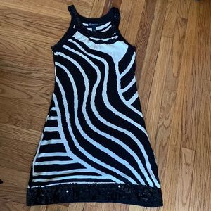 White and black dress